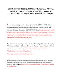 ATI RN MATERNITY PROCTORED NEWEST 2026 ACTUAL EXAM TEST BANK COMPLETE 500 QUESTIONS AND