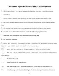 TAP (Travel Agent Proficiency Test) Key Study Guide