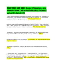 2026/2027 EDF 6223 Exam 2 Questions and Answers with Certified Solutions | Verified | Late