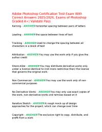 Adobe Photoshop Certification Test Exam With Correct Answers 2025/2026, Exams of Photoshop