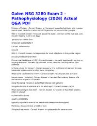 Galen NSG 3280 Exam 2 – Pathophysiology (2026) Actual Q&A PDF