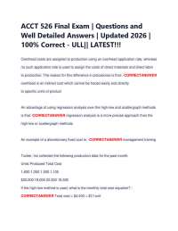 ACCT 526 Final Exam | Questions and Well Detailed Answers | Updated 2026 | 100% Correct