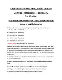 CP-FS Practice Test Exam 3-5 (2025/2026) Certified Professional -Food Safety Certification