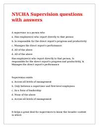NYCHA Supervision questions with answers