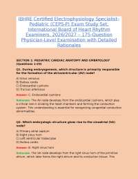 IBHRE CERTIFIED ELECTROPHYSIOLOGY SPECIALIST–PEDIATRIC (CEPS-P) EXAM STUDY SET, INTERNATIO