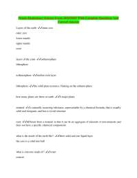 Praxis Elementary Science Exam 2024/2025 With Complete Questions And Correct Answer
