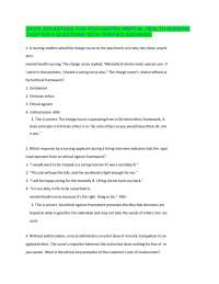 DAVIS ADVANTAGE FOR PSYCHIATRIC MENTAL HEALTH NURSING CHAPTER 5 QUESTIONS WITH VERIFIED A