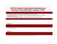 NCCCO Mobile Crane Exam Questions and Answers Study Guide