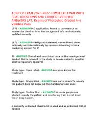 ACRP CP EXAM 2026-2027 COMPLETE EXAM WITH REAL QUESTIONS AND CORRECT VERIFIED ANSWERS LAT,