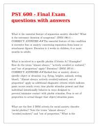 PSY 600 - Final Exam questions with answers