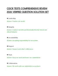 CDCR TESTS COMPREHENSIVE REVIEW 2026 VERIFIED QUESTION SOLUTION SET