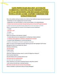 SAFE POPM YEAR 2024-2025 ACCURATE CURRENTLY TESTING EXAM VERSIONS WITH ACTUAL QUESTIONS