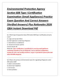 Environmental Protection Agency Section 608 Type I Certification Examination