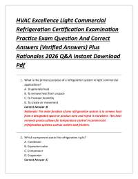 HVAC Excellence Light Commercial Refrigeration Certification Examination Practice Exam