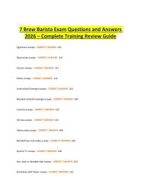 7 Brew Barista Exam Questions and Answers 2026 – Complete Training Review Guide & Verified