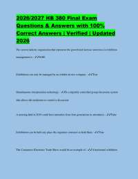 2026/2027 HB 380 Final Exam Questions & Answers with 100% Correct Answers | Verified | Upd