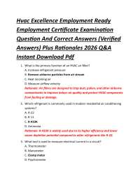 Hvac Excellence Employment Ready Employment Certificate Examination Question