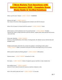 7 Brew Barista Test Questions with Correct Answers 2026 – Complete Exam Study Guide & Veri