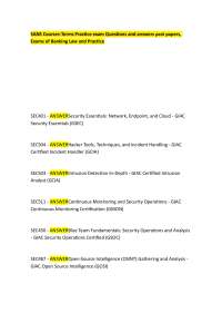 SANS Courses-Terms Practice exam Questions and answers past papers