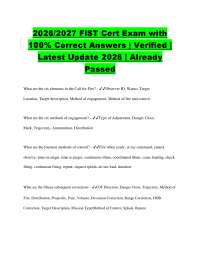 2026/2027 FiST Cert Exam with 100% Correct Answers | Verified | Latest Update 2026 | Alrea