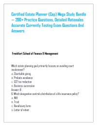 Certified Estate Planner (Cep) Mega Study Bundle — 200+ Practice Questions