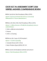 CDCR SGT 96 ASSESSMENT SCRIPT 2026 VERIFIED ANSWERS COMPREHENSIVE REVIEW