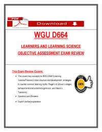 WGU D664 OA Exam Review (2026/2027) | Learning Science | Q&A (PDF)