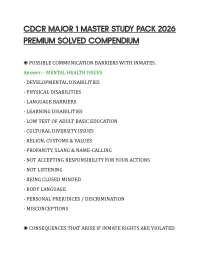 CDCR MAJOR 1 MASTER STUDY PACK 2026 PREMIUM SOLVED COMPENDIUM