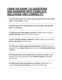 CHEM 103 EXAM 1 IU QUESTIONS AND ANSWERS WITH COMPLETE SOLUTIONS 100% CORRECT!!!