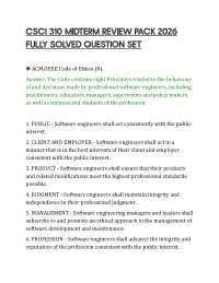CSCI 310 MIDTERM REVIEW PACK 2026 FULLY SOLVED QUESTION SET