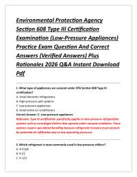 Environmental Protection Agency Section 608 Type III Certification Examination