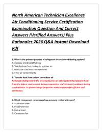 North American Technician Excellence Air Conditioning Service Certification Examination