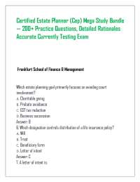 Certified Estate Planner (Cep) Mega Study Bundle — 200+ Practice Questions
