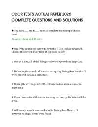 CDCR TESTS ACTUAL PAPER 2026 COMPLETE QUESTIONS AND SOLUTIONS