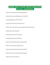 DAWIA CERT EXAM QUESTIONS WITH ACTUAL ANSWERS .