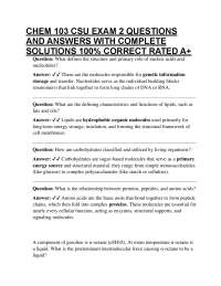 CHEM 103 CSU EXAM 2 QUESTIONS AND ANSWERS WITH COMPLETE SOLUTIONS 100% CORRECT RATED A+