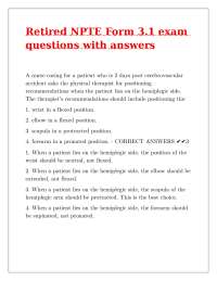 Retired NPTE Form 3.1 exam questions with answers