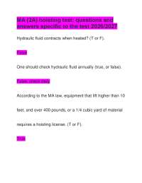 MA (2A) hoisting test: questions and answers specific to the test 2026/2027