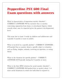 Pepperdine PSY 600 Final Exam questions with answers