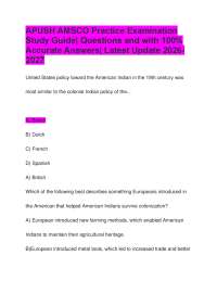 APUSH AMSCO Practice Examination Study Guide| Questions and with 100% Accurate Answers
