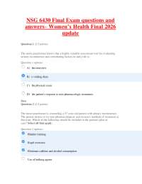 NSG 6430 Women's Health Final Exam | 100 Questions