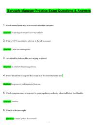 ServSafe Manager Exam Questions & Answers (2026) Food Safety Certification PDF