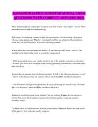 RADIATION SAFETY |UPDATED ACTUAL EXAM