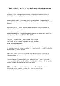 Cell Biology Lab (PCB 3023L) Questions with Answers