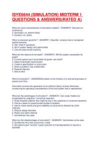 ISYE6644 (SIMULATION) MIDTERM 1 QUESTIONS & ANSWERS(RATED A)