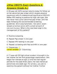 uWise OBGYN Exam Questions & Answers (Grade A+)