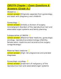 OBGYN Chapter 1 Exam Questions & Answers (Grade A+)