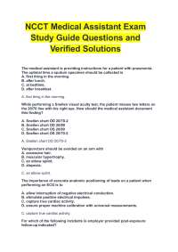 NCCT Medical Assistant Exam Study Guide Questions and Verified Solutions