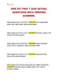 DMS 207 TEST 1 2026 ACTUAL QUESTIONS WITH VERIFIED ANSWERS.