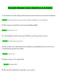 ServSafe Manager Exam Questions & Answers (2026) Food Safety Certification PDF